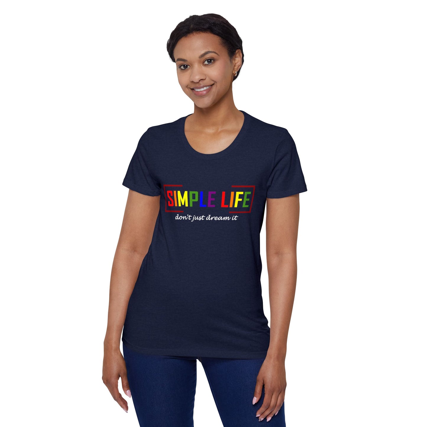 Women's Organic Short Sleeve LGBTQ+ T-Shirt don't just dream it (dark colours)