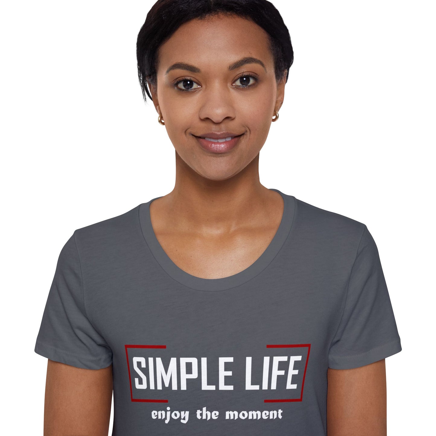 Women's Organic Short Sleeve T-Shirt enjoy the moment (dark colours)