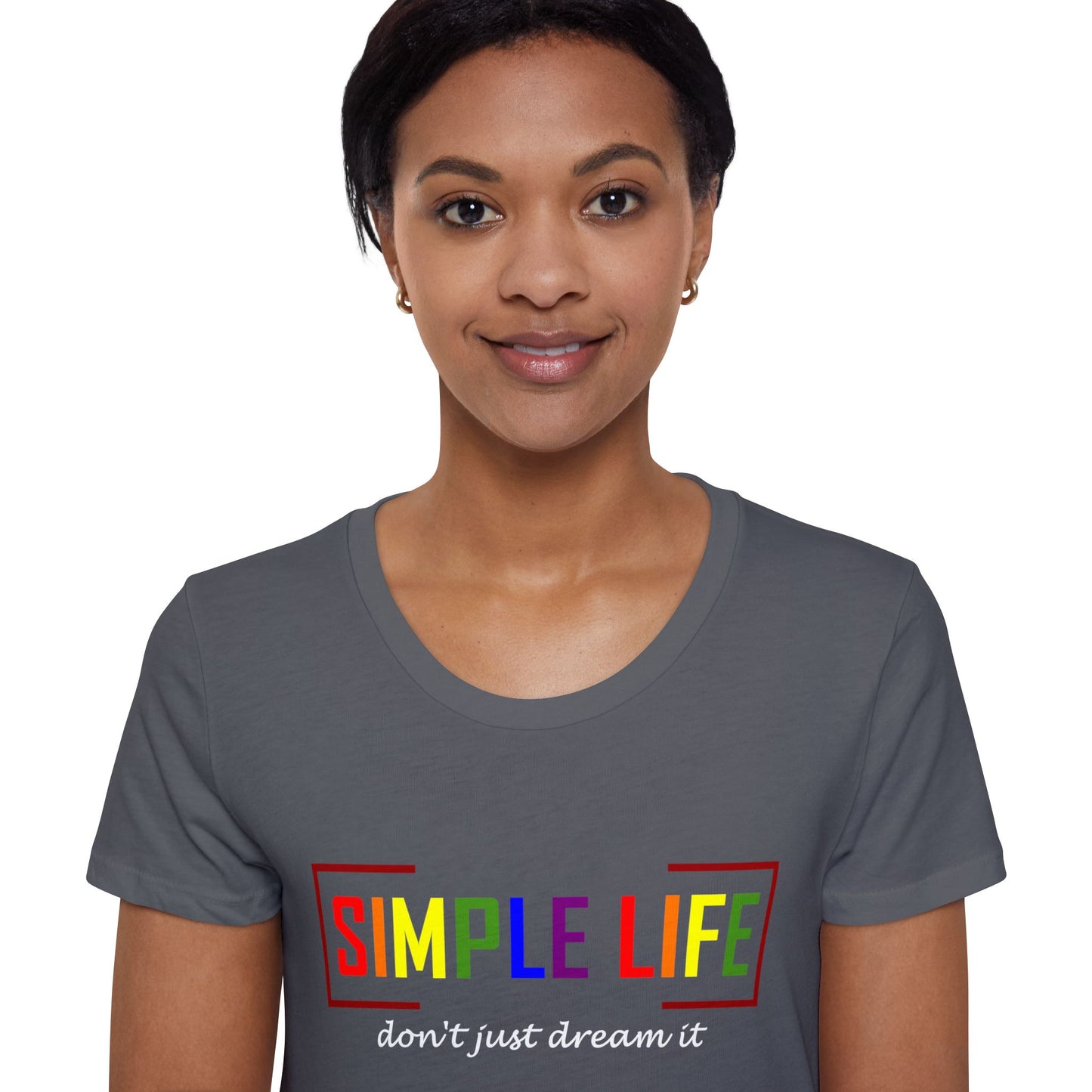 Women's Organic Short Sleeve LGBTQ+ T-Shirt don't just dream it (dark colours)