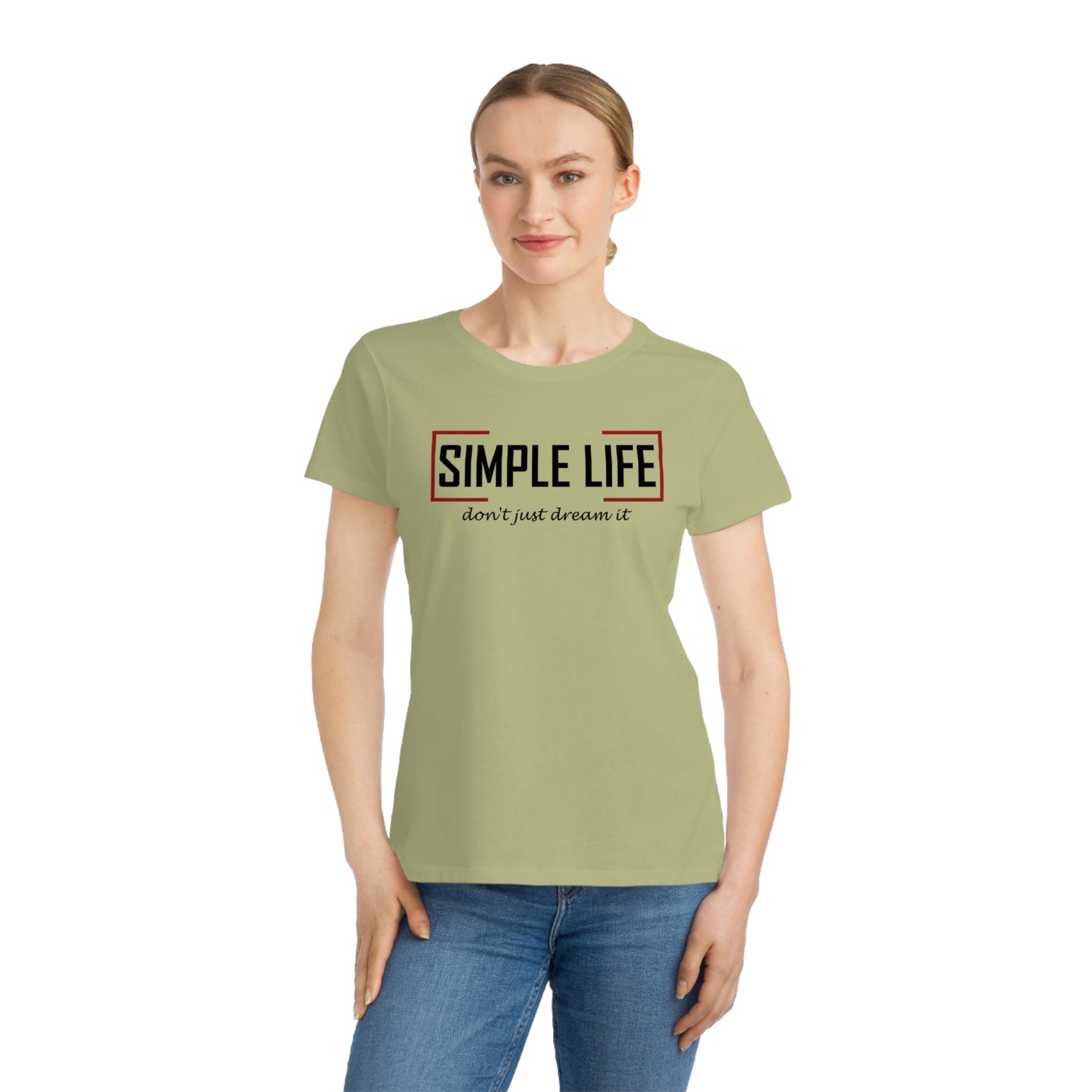 Women's Organic Ribbed T-Shirt don't just dream it (light colours)