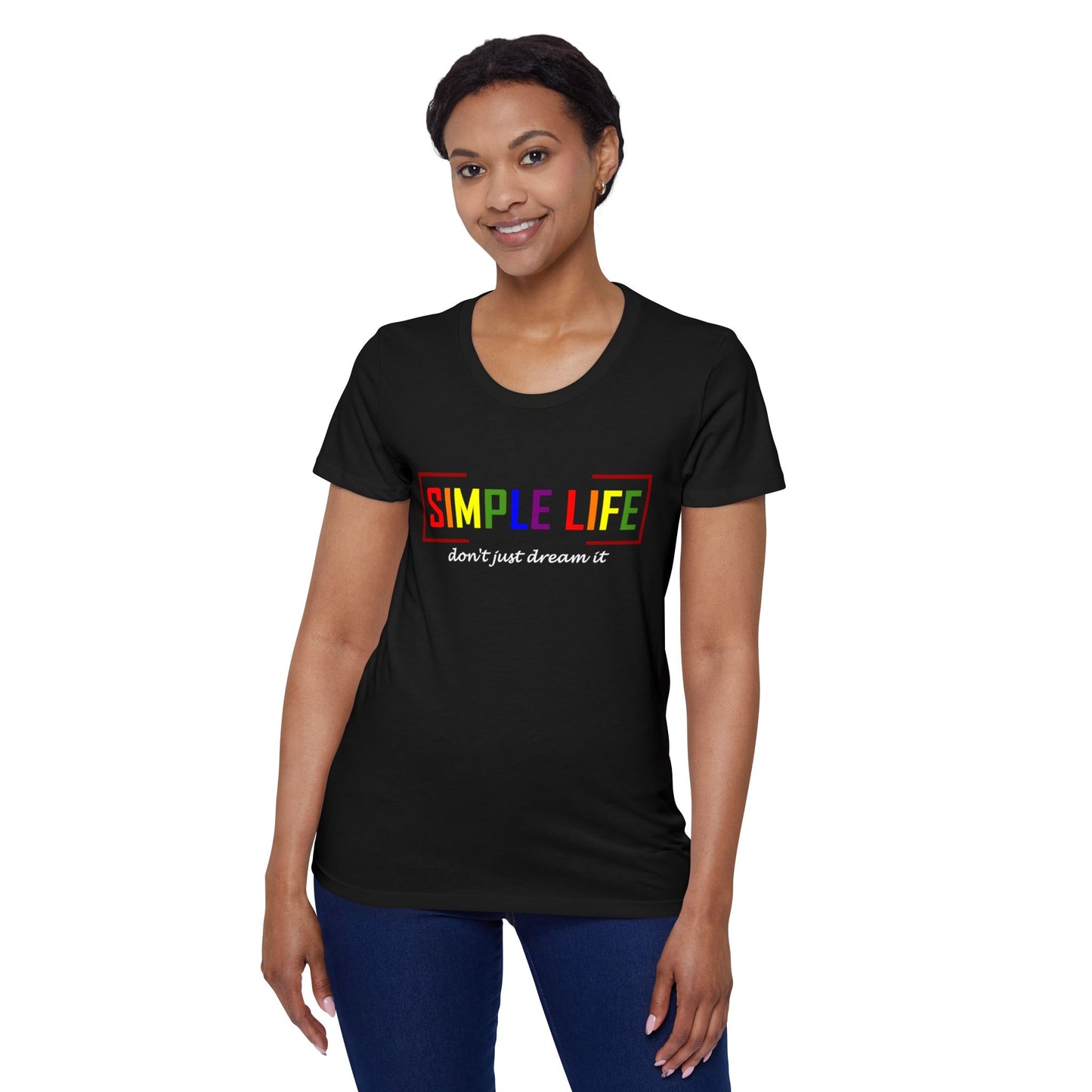 Women's Organic Short Sleeve LGBTQ+ T-Shirt don't just dream it (dark colours)