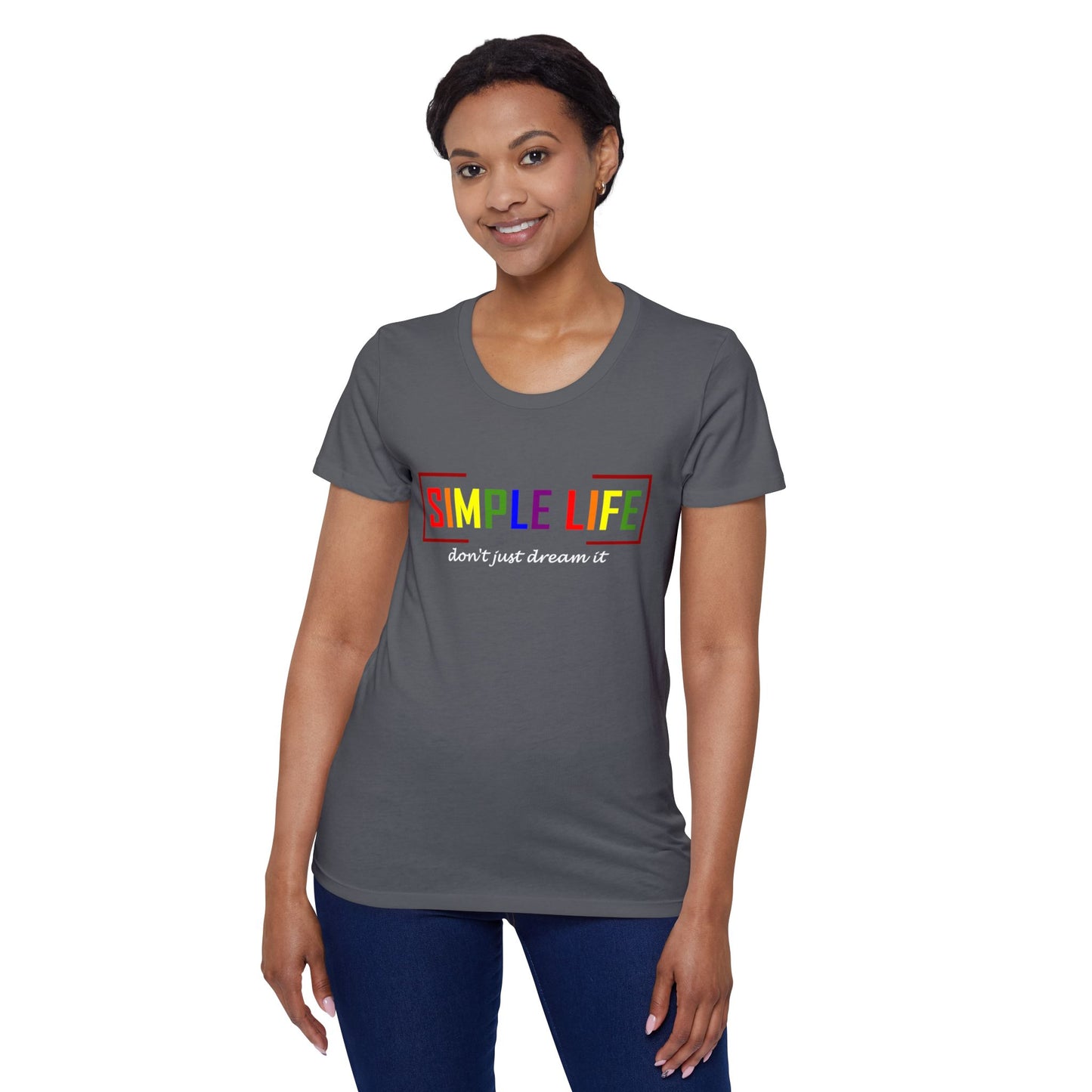 Women's Organic Short Sleeve LGBTQ+ T-Shirt don't just dream it (dark colours)