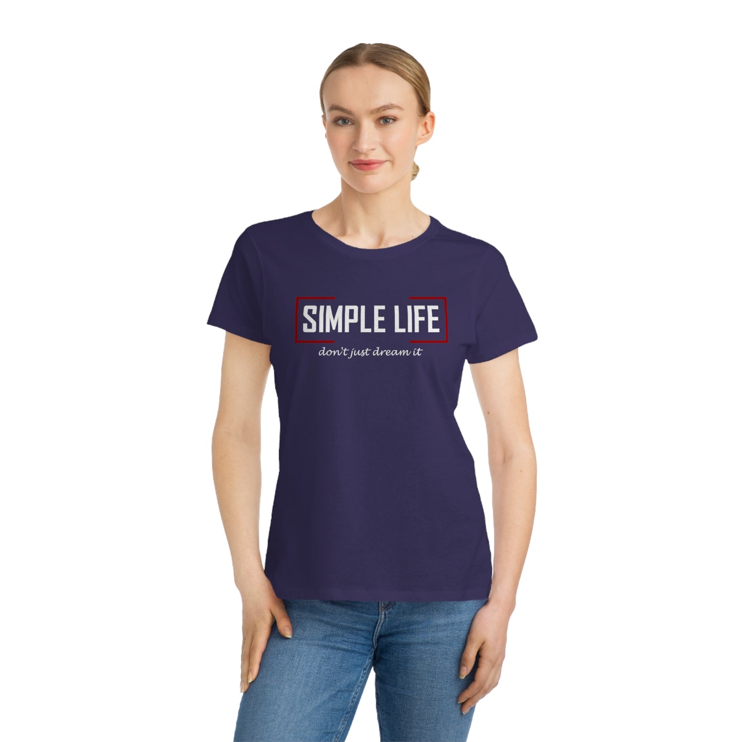 Women's Organic Ribbed T-Shirt don't just dream it (dark colours)