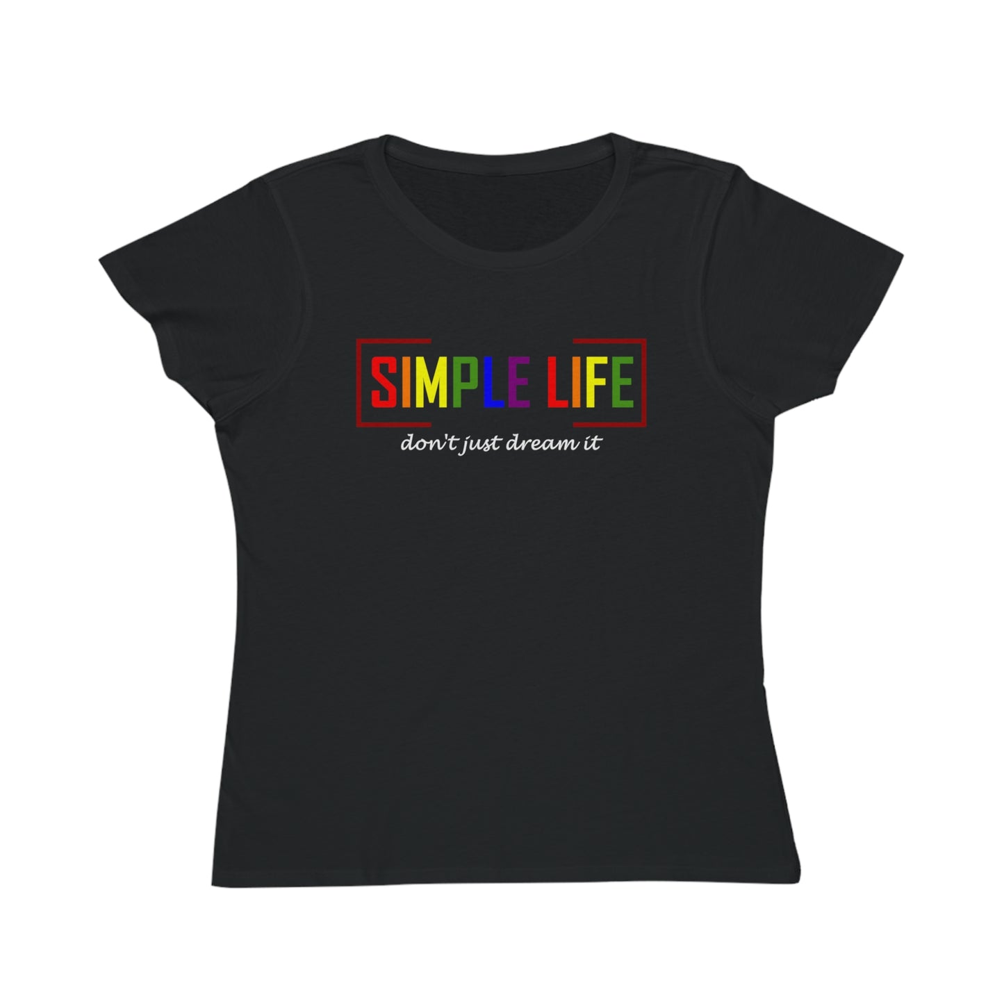 Women's Organic LGBTQ+ Ribbed T-Shirt don't just dream it (dark colours)