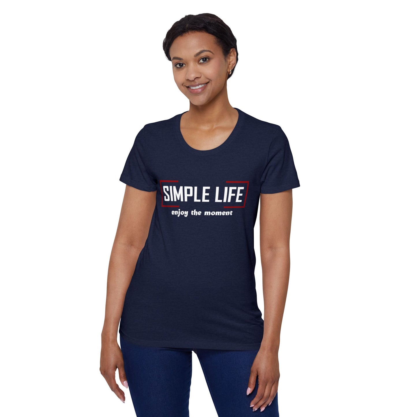Women's Organic Short Sleeve T-Shirt enjoy the moment (dark colours)