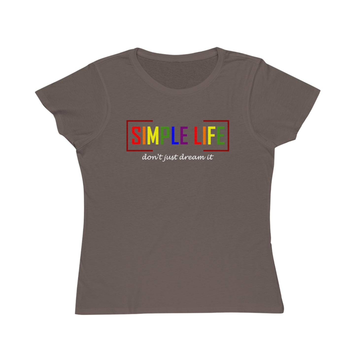 Women's Organic LGBTQ+ Ribbed T-Shirt don't just dream it (dark colours)