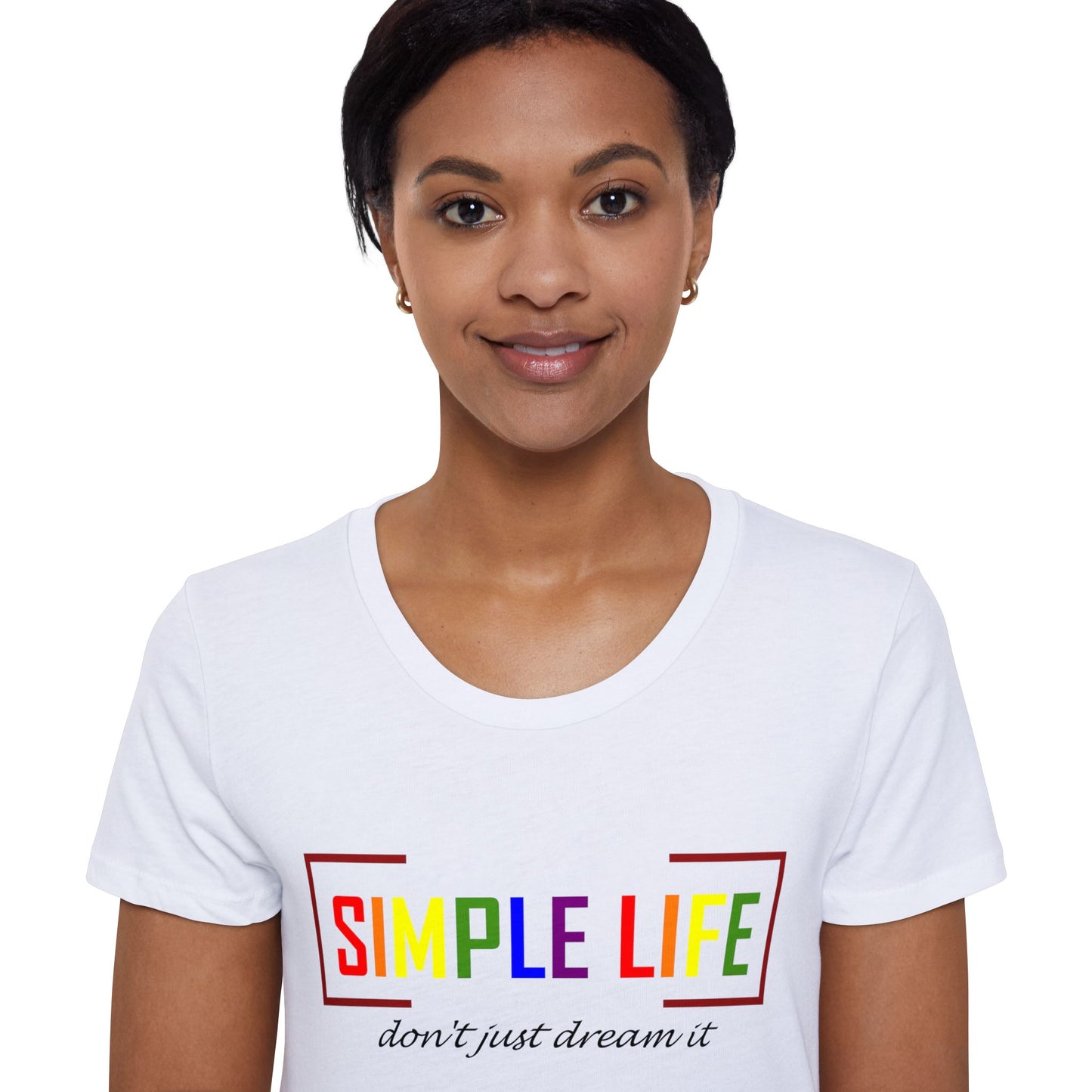 Women's Organic Short Sleeve LGBTQ+ T-Shirt don't just dream it (salt colour)