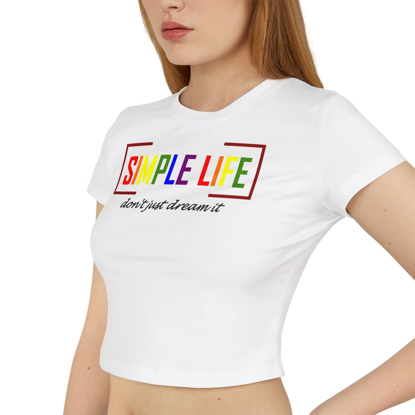 Women's Organic LGBTQ+ Baby Tee don't just dream it (light colours)