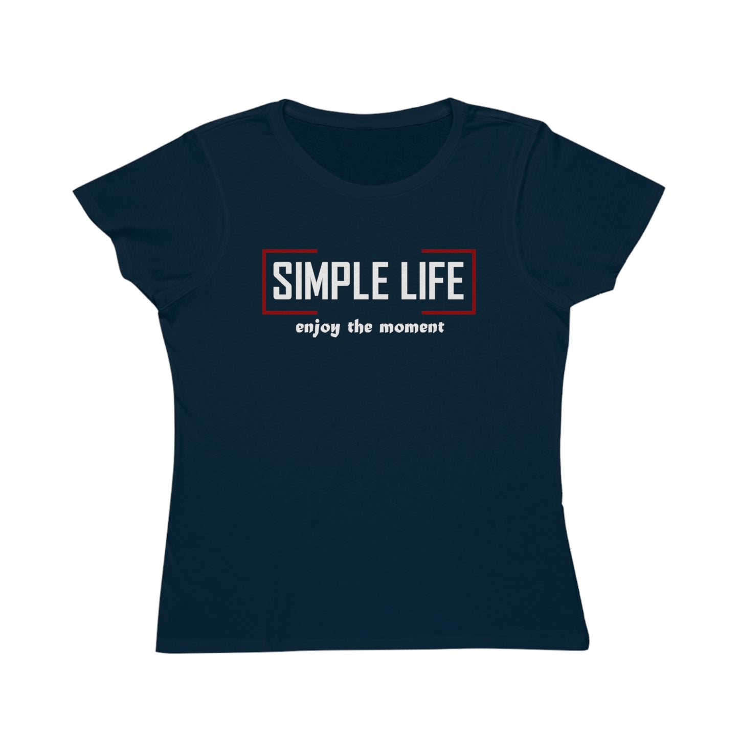 Women's Organic Ribbed T-Shirt enjoy the moment (dark colours)