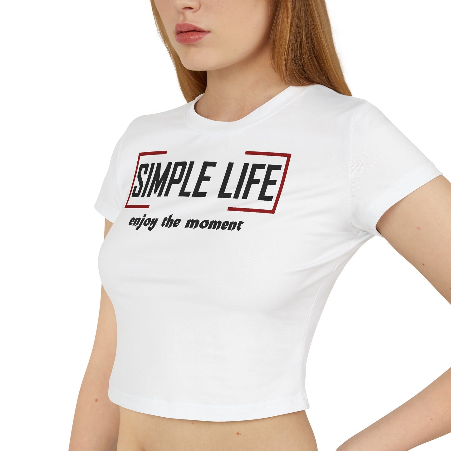 Women's Organic Baby Tee enjoy the moment (light colours)