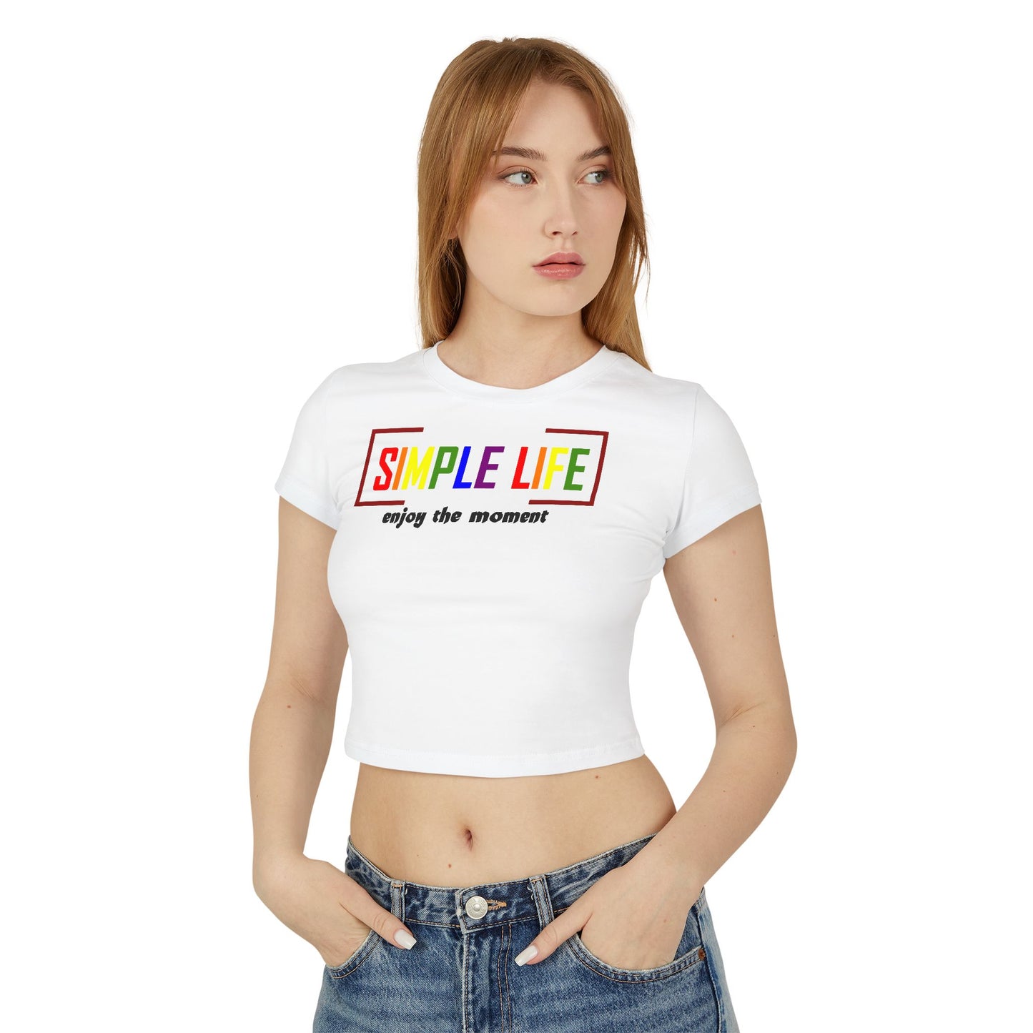 Women's Organic LGBTQ+ Baby Tee enjoy the moment (light colours)