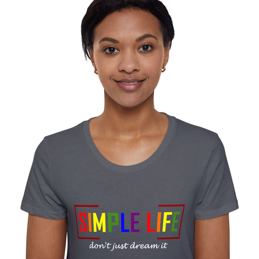 Women's Organic Short Sleeve LGBTQ+ T-Shirt don't just dream it (dark colours)
