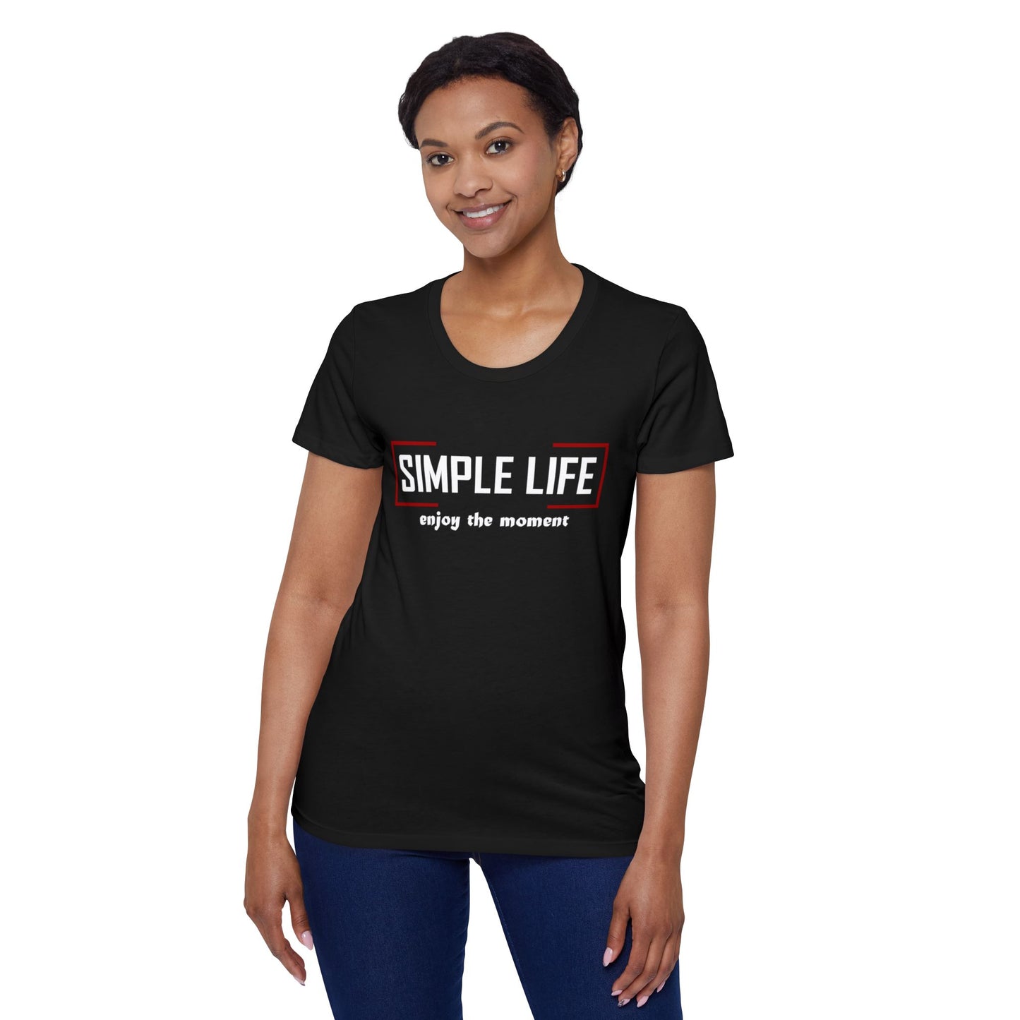 Women's Organic Short Sleeve T-Shirt enjoy the moment (dark colours)