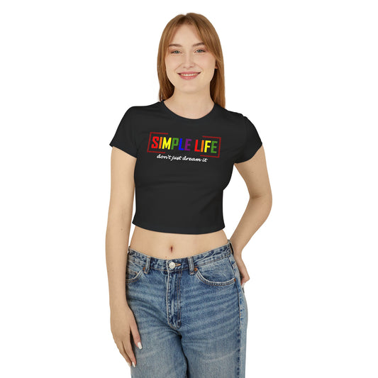 Women's LGBTQ+ Baby Tee don't just dream it (black)