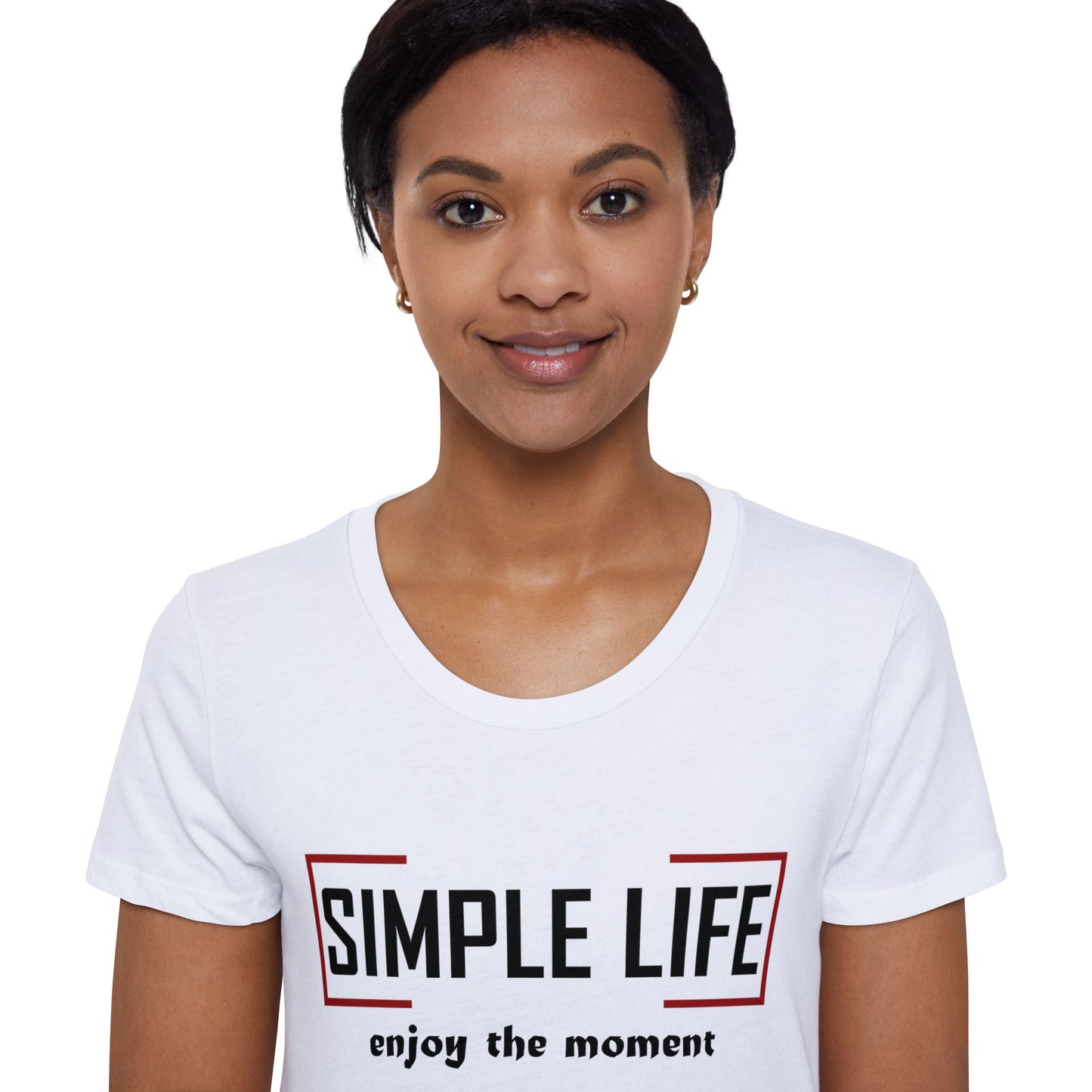 Women's Organic Short Sleeve T-Shirt enjoy the moment (salt colour)