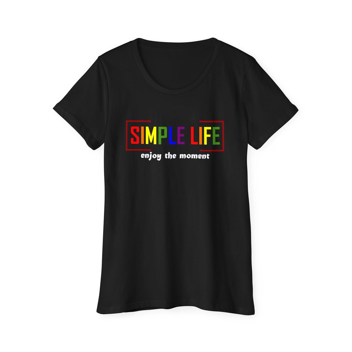 Women's Organic Short Sleeve LGBTQ+ T-Shirt enjoy the moment (dark colours)
