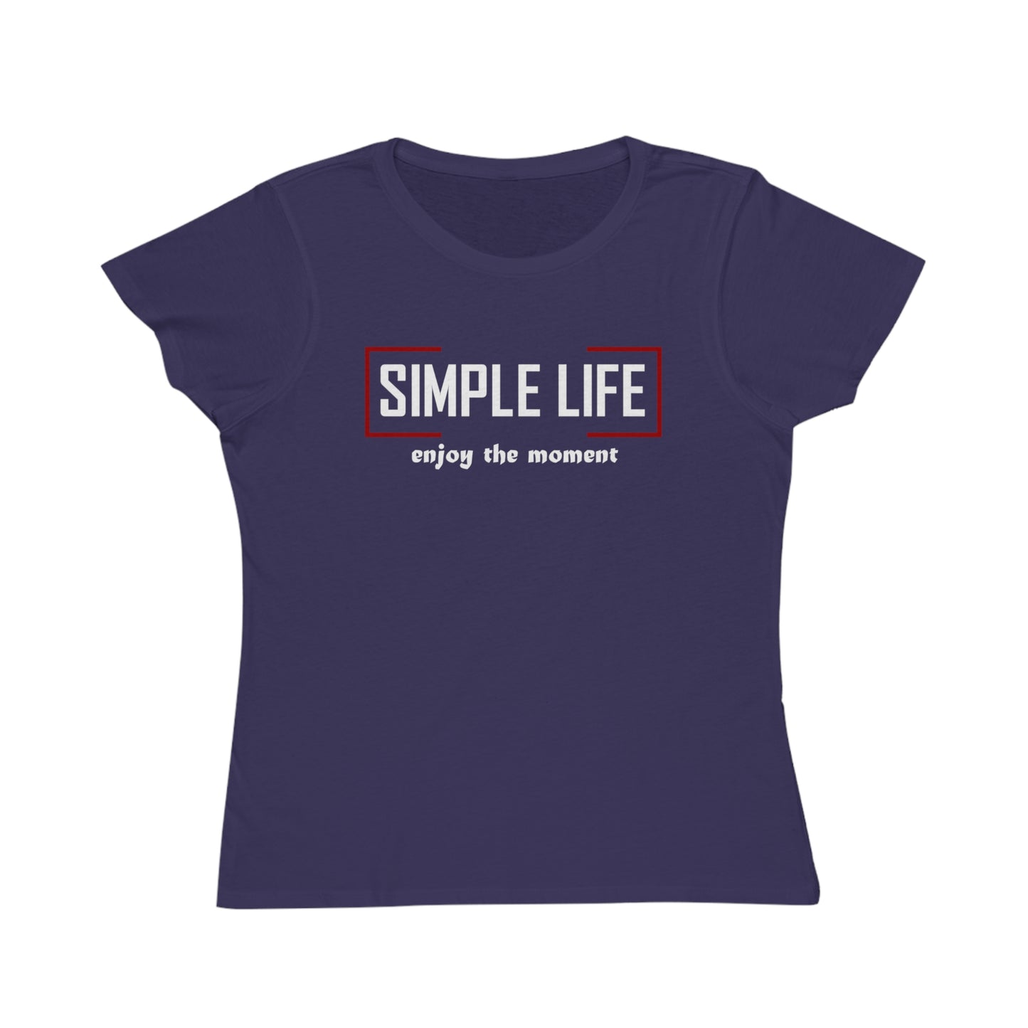 Women's Organic Ribbed T-Shirt enjoy the moment (dark colours)
