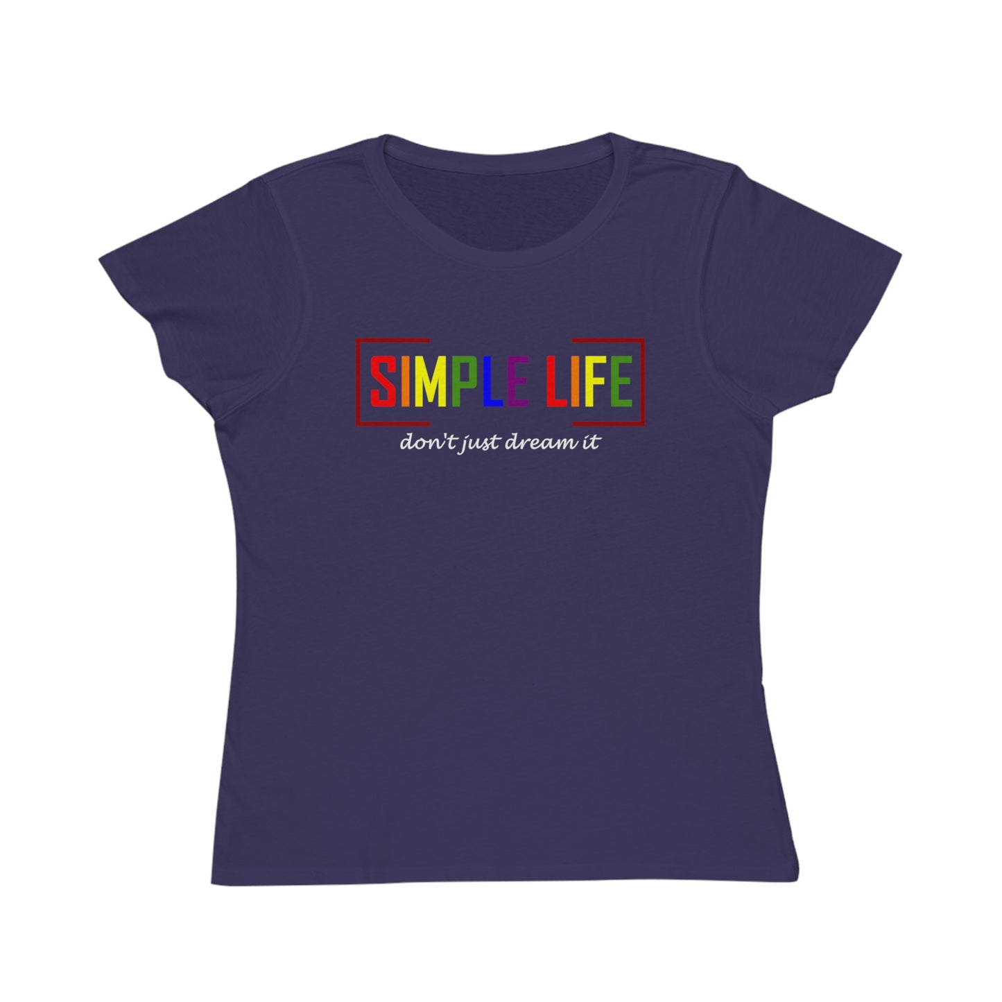 Women's Organic LGBTQ+ Ribbed T-Shirt don't just dream it (dark colours)