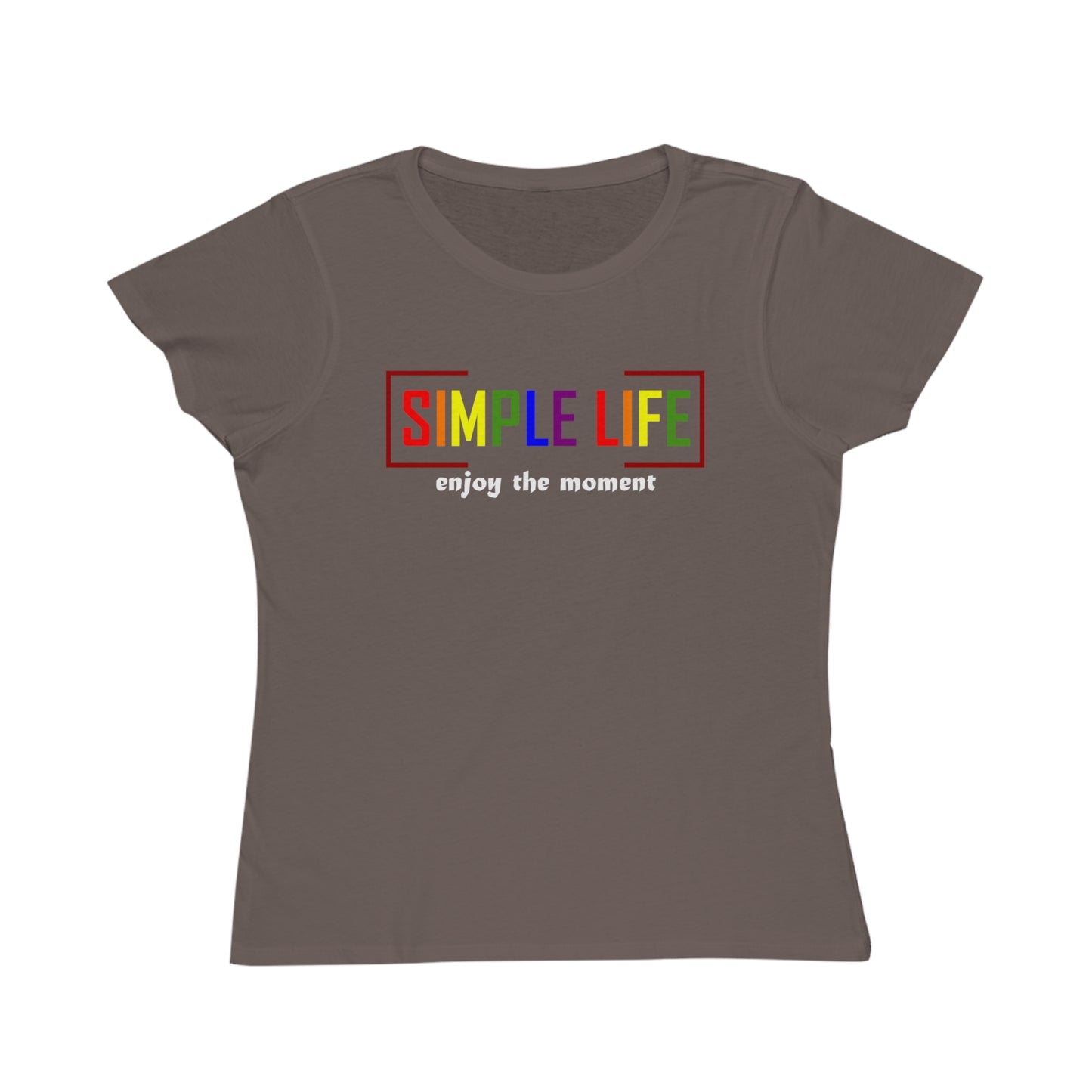 Women's Organic LGBTQ+ Ribbed T-Shirt enjoy the moment (dark colours)
