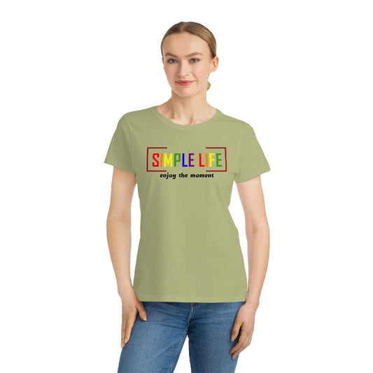 Women's Organic LGBTQ+ Ribbed T-Shirt enjoy the moment (light colours)
