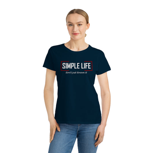 Women's Organic Ribbed T-Shirt don't just dream it (dark colours)