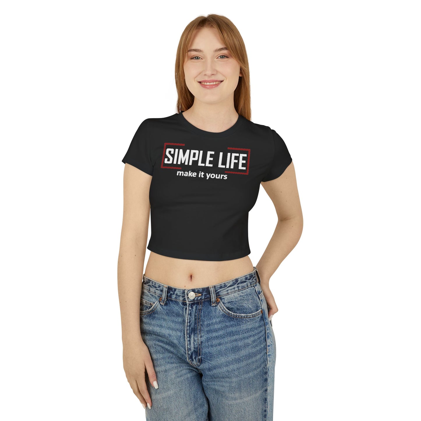 Women's Organic Baby Tee make it yours (black)