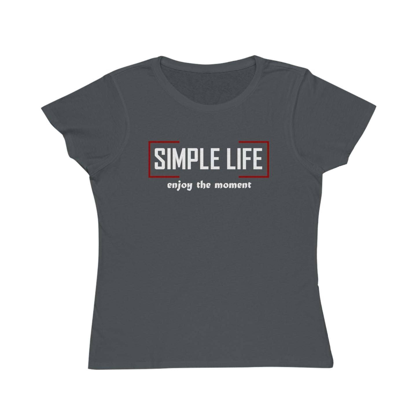 Women's Organic Ribbed T-Shirt enjoy the moment (dark colours)