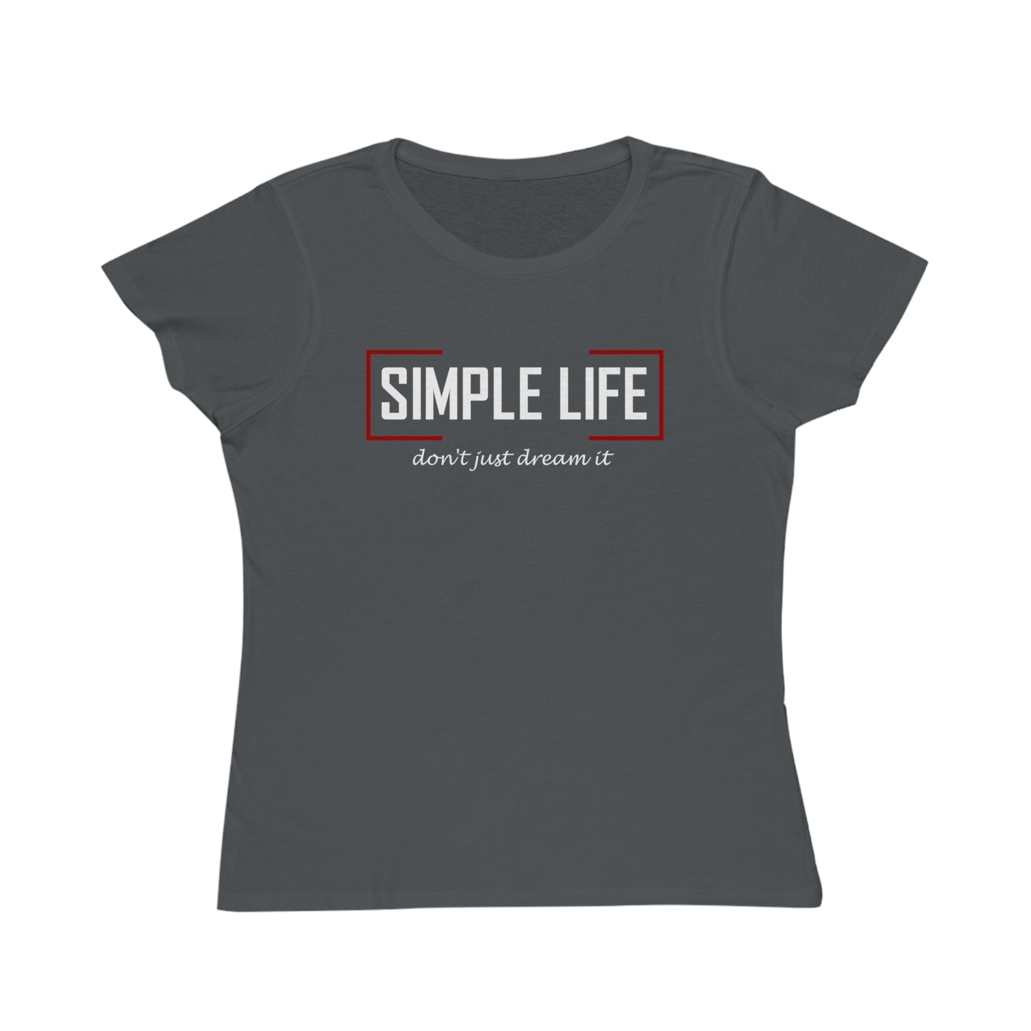 Women's Organic Ribbed T-Shirt don't just dream it (dark colours)