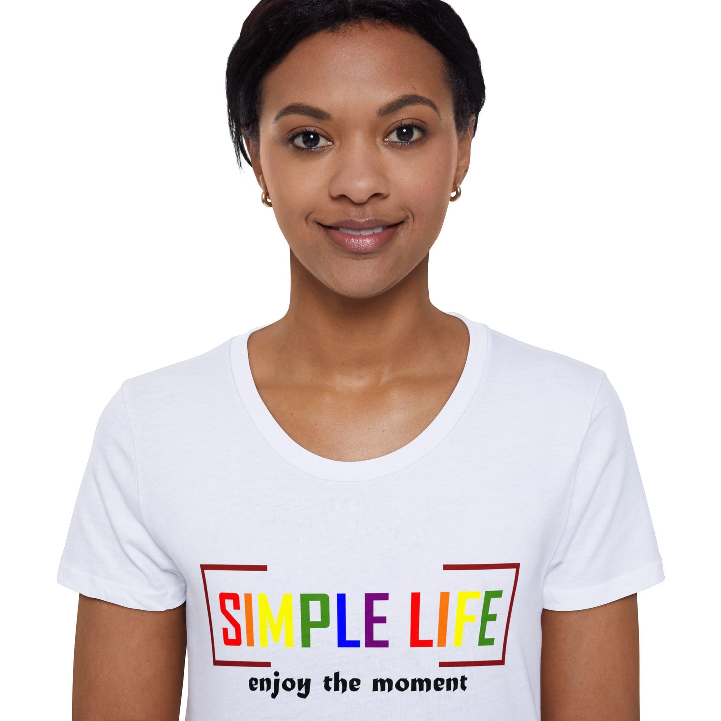 Women's Organic Short Sleeve LGBTQ+ T-Shirt enjoy the moment (salt colour)