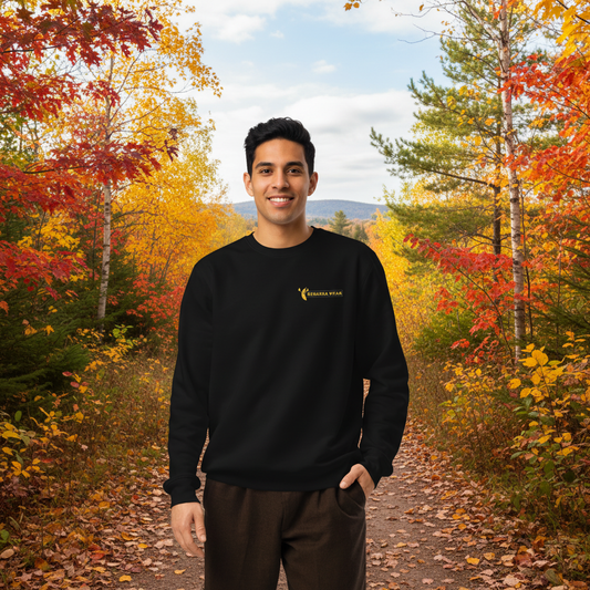 Men's Organic Mid-Weight Sweatshirt enjoy the moment (dark colours)