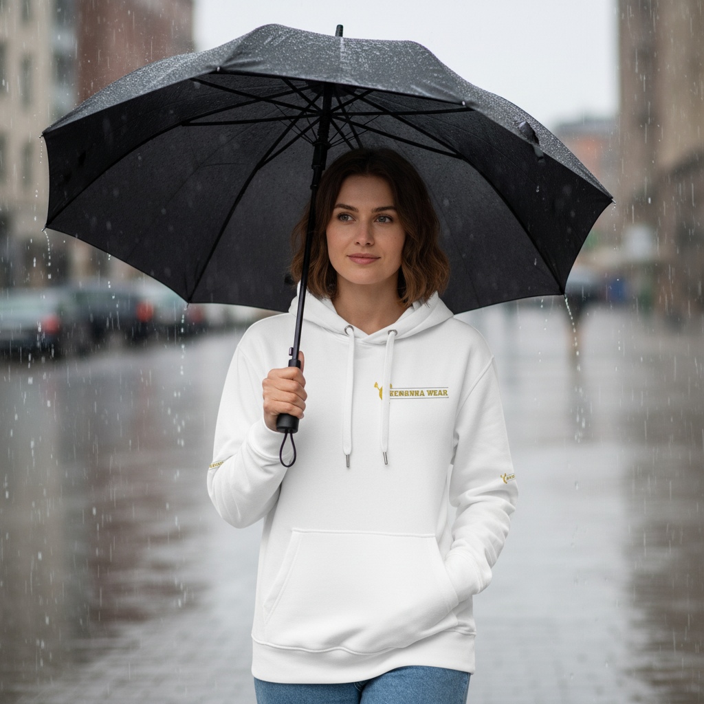 Women's Premium Eco - our brand logo - Hoodie (in white)