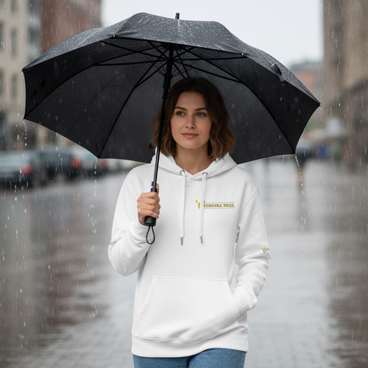 Women's Premium Eco - our brand logo - Hoodie (in white)