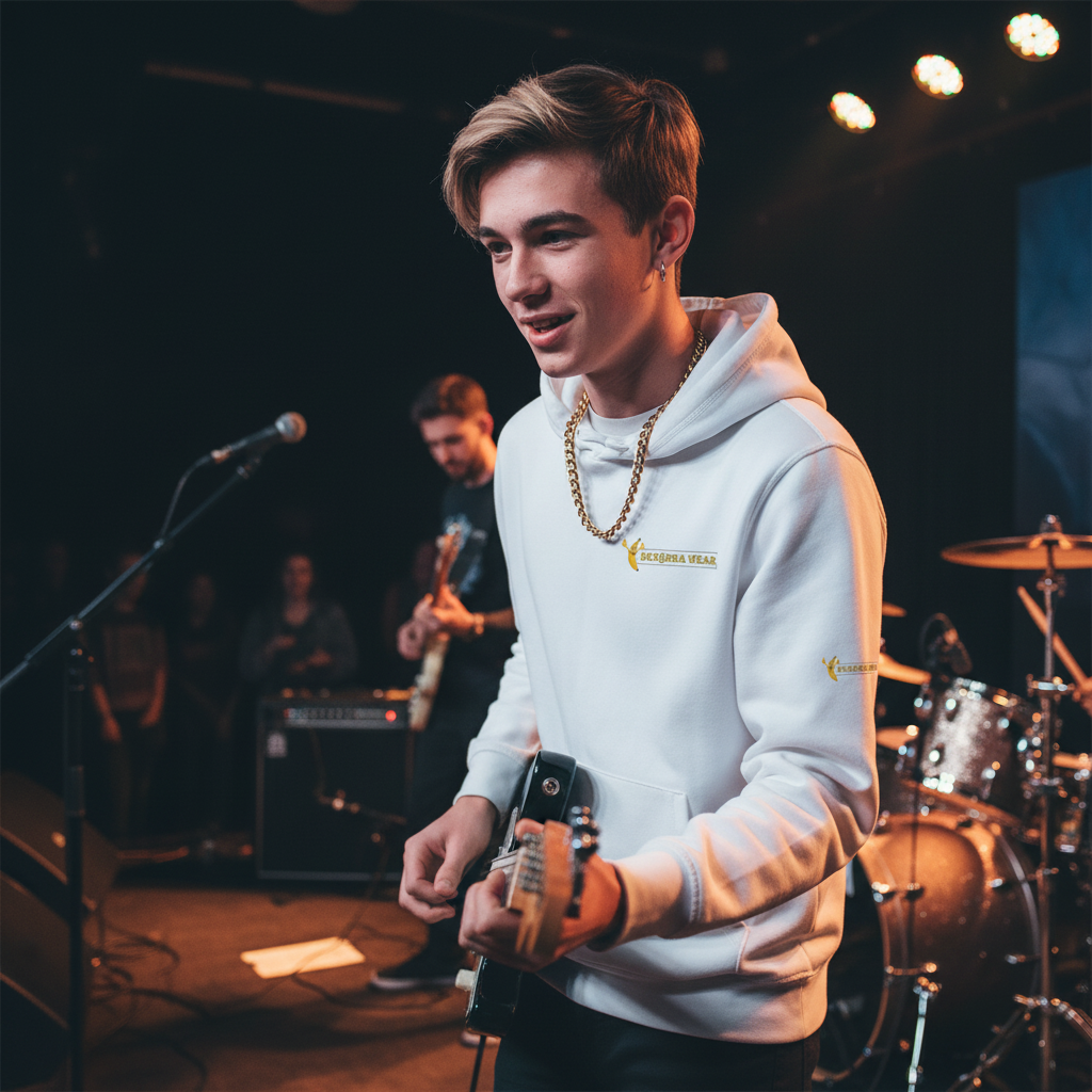 Men's Organic Mid-Weight - our brand logo - Hoodie (light colours)