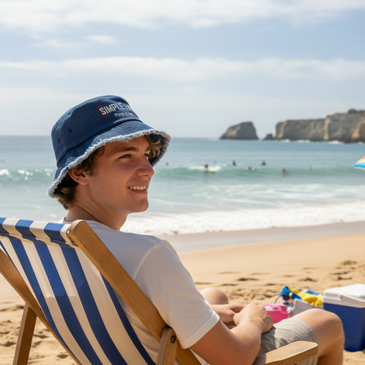 Pura Vida-Distressed Denim Bucket Hat