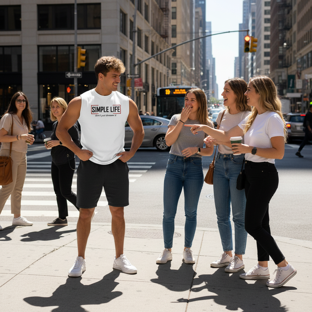 Men's Muscle Shirt (white) don't just dream it