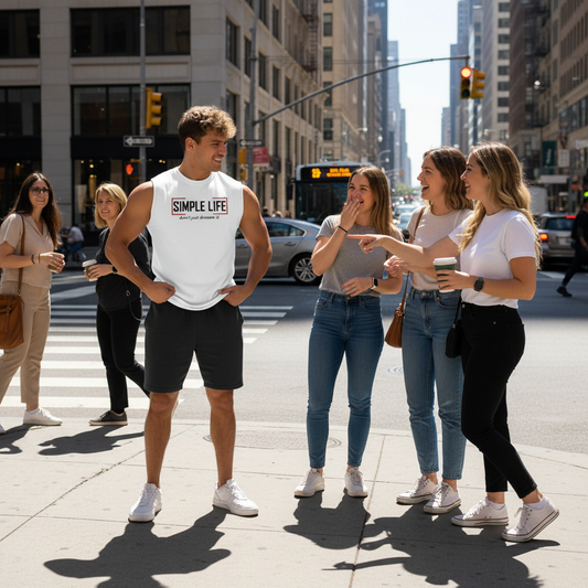 Men's Muscle Shirt (white) don't just dream it