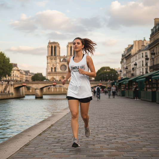 Women’s Fitted Racerback Tank Top (light colours) enjoy the moment