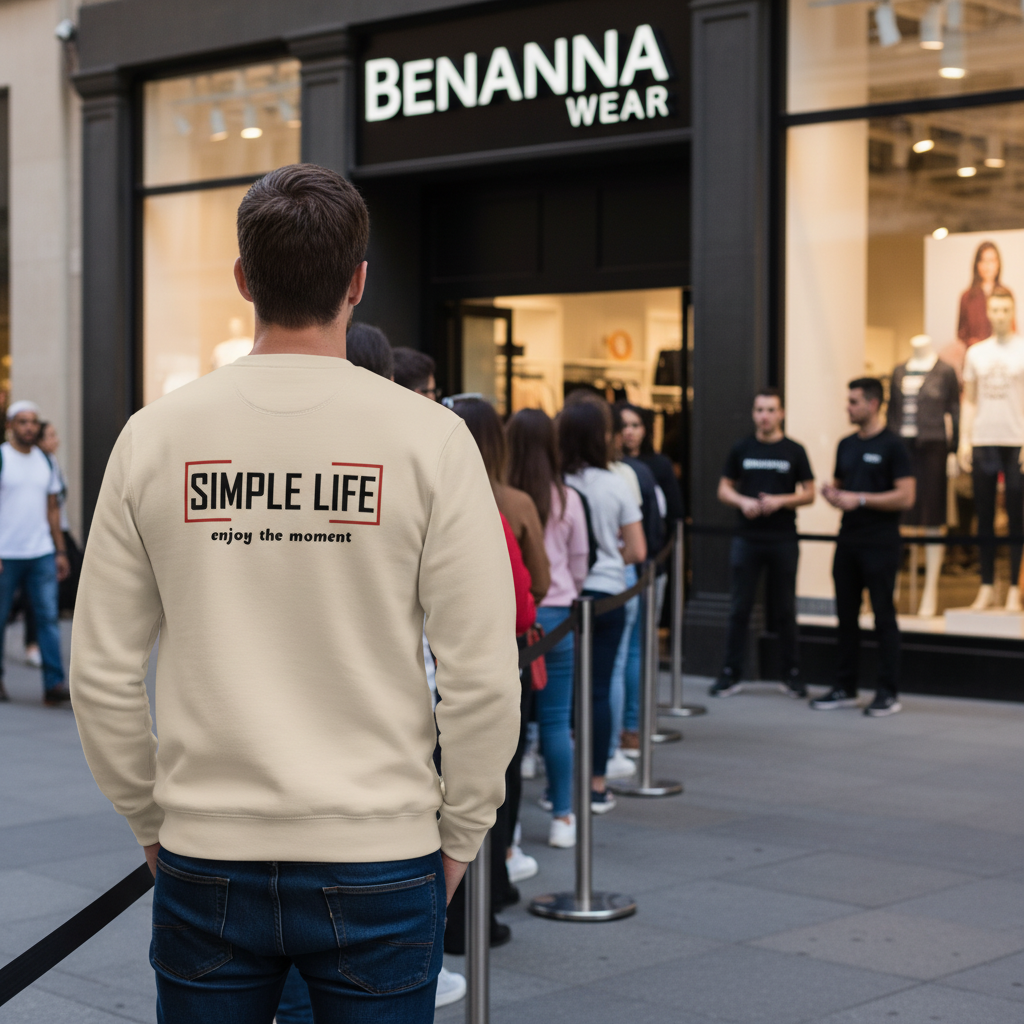 Men's Organic Mid-Weight Sweatshirt enjoy the moment (light colours)