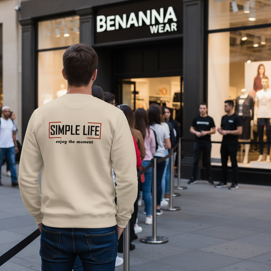 Men's Organic Mid-Weight Sweatshirt enjoy the moment (light colours)