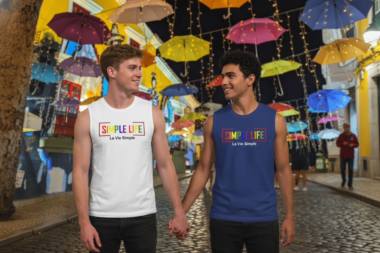 Men's Muscle Shirt LGTBQ+ (white) La Vie Simple