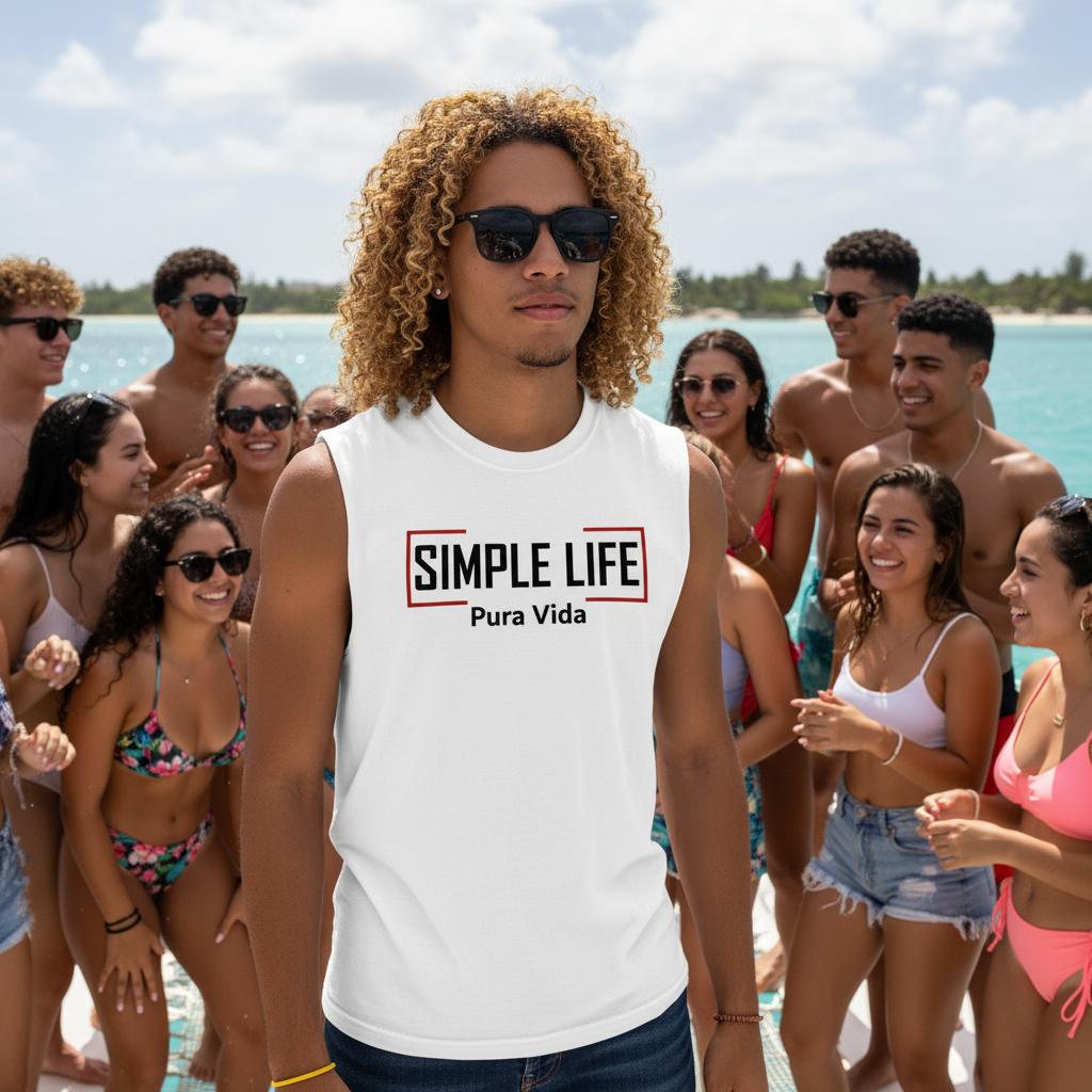 Men's Muscle Shirt (white) Pura Vida