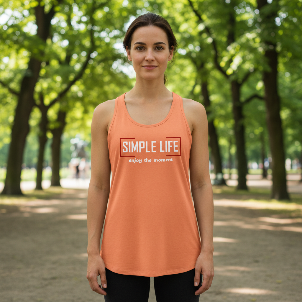 Women’s Fitted Racerback Tank Top (dark colours) enjoy the moment