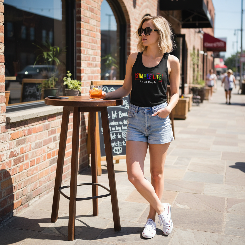 Women’s Fitted Racerback Tank Top LGBTQ+ (dark colours) La Vie Simple