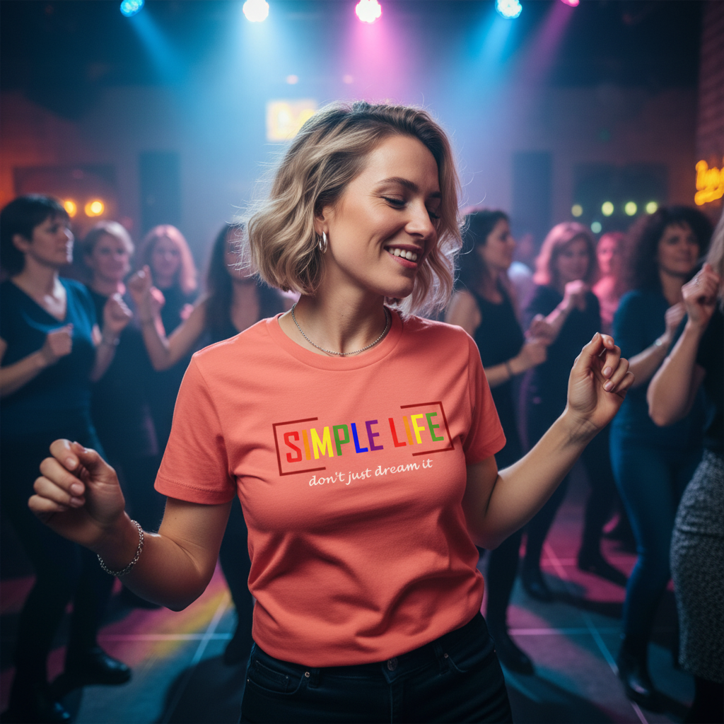 Women’s Organic Ribbed Neck T-Shirt LGBTQ+ (dark colours) don't just dream it