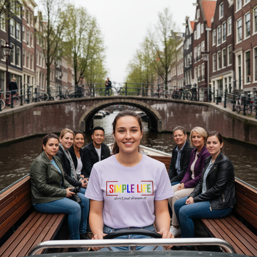 Women’s Organic Ribbed Neck T-Shirt LGBTQ+ (light colours) don't just dream it