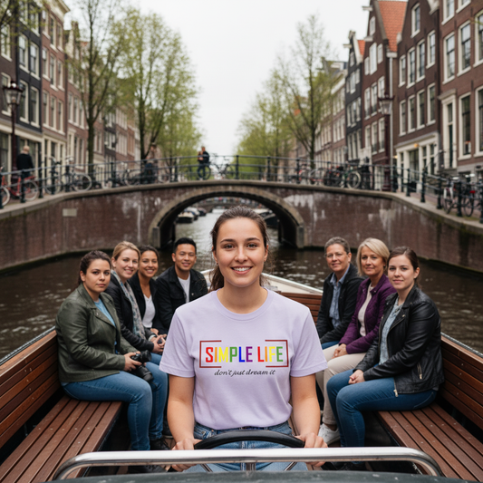 Women’s Organic Ribbed Neck T-Shirt LGBTQ+ (light colours) don't just dream it