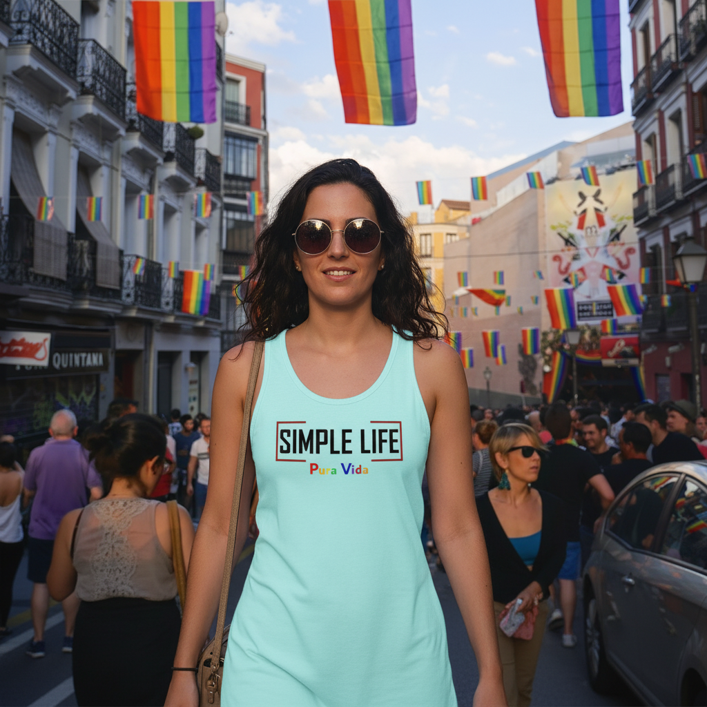 Women’s Fitted Racerback Tank Top LGBTQ+ (light colours) Pura Vida