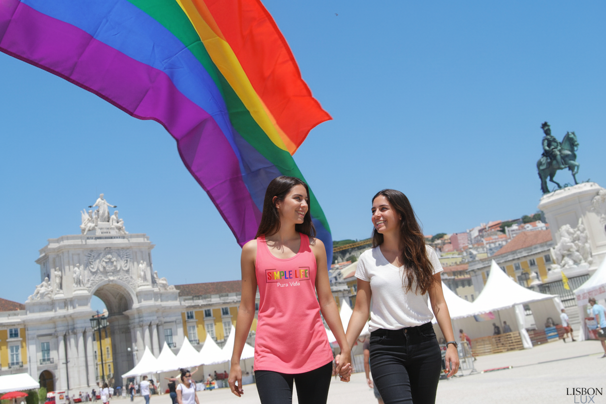 Women’s Fitted Racerback Tank Top LGBTQ+ (dark colours) Pura Vida
