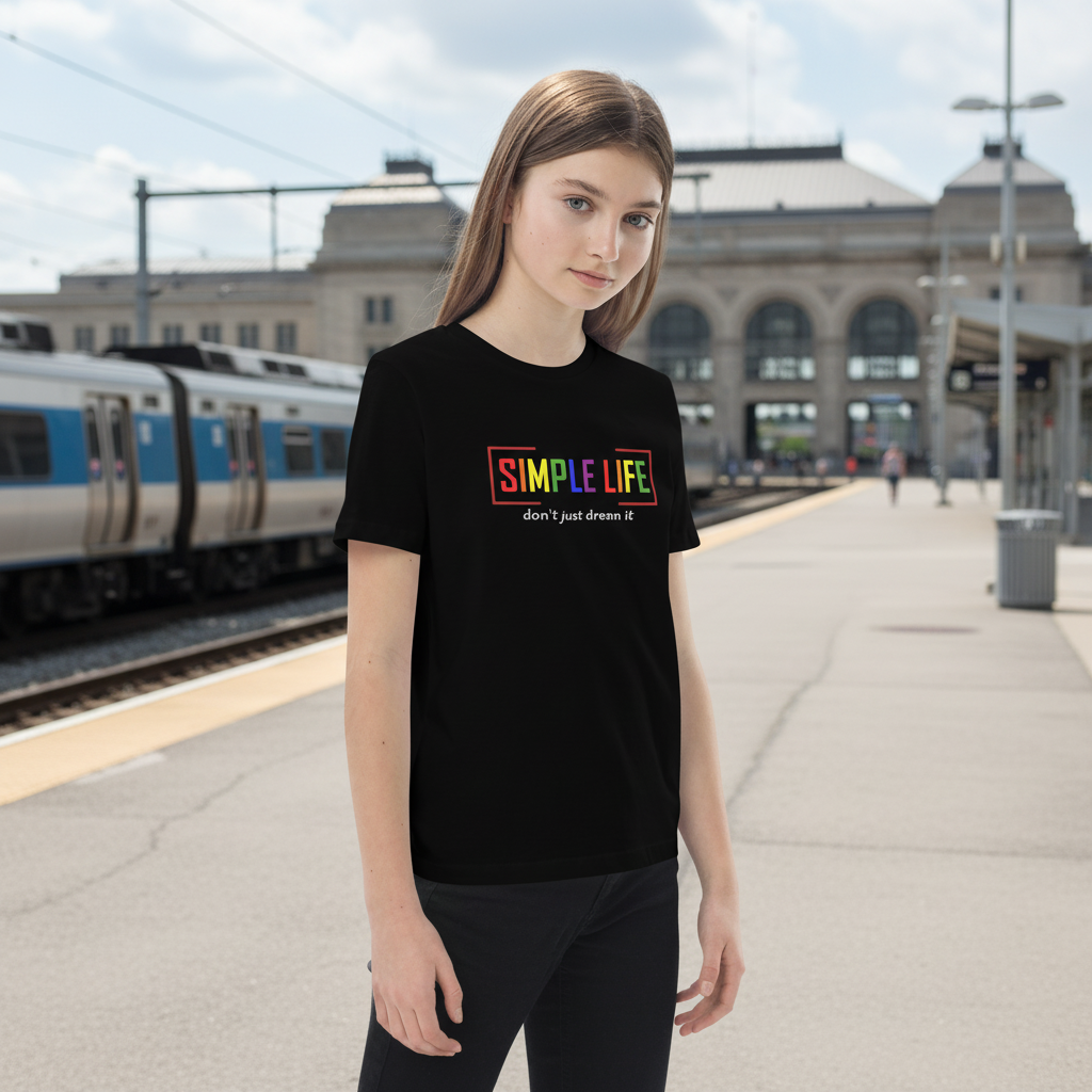Organic Cotton Kids LGBTQ+ T-Shirt don't just dream it (dark colours)