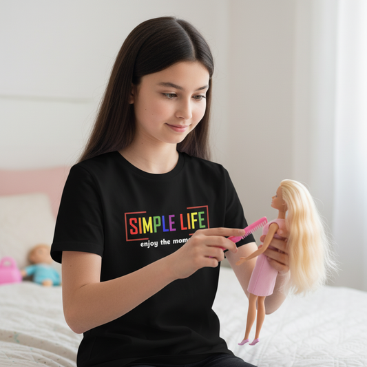 Organic Cotton Kids LGBTQ+ T-Shirt enjoy the moment (dark colours)